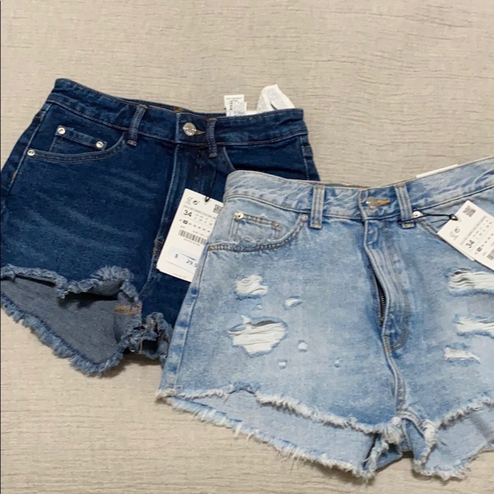 ZARA LOT OF 2 DENIM SHORTS EUR 34 US 02